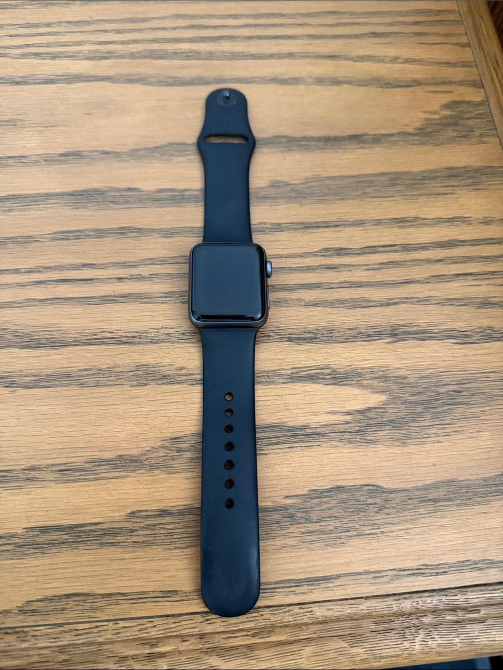 Black apple series 3 Smartwatch with Black Silicone Band - Electronics Wearable